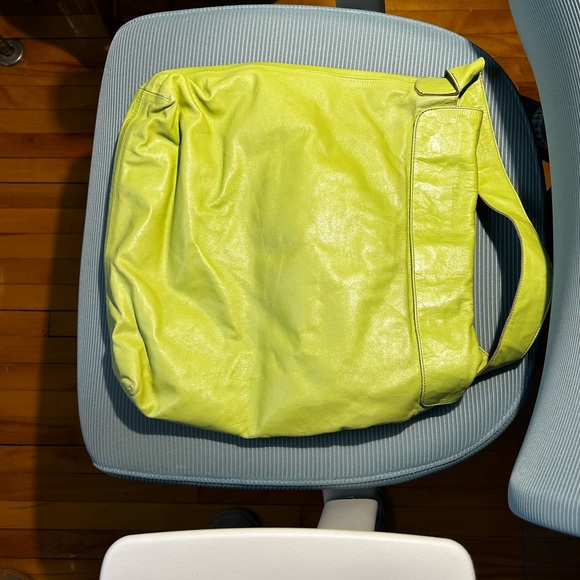 Vintage Rudsak leather tote bag in bright green - Picture 4 of 14